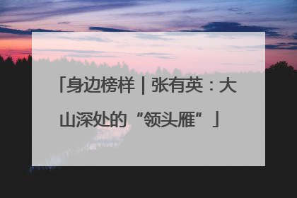 身边榜样｜张有英：大山深处的“领头雁”
