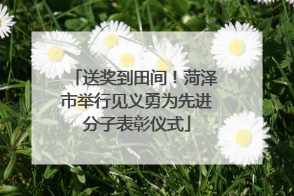 送奖到田间！菏泽市举行见义勇为先进分子表彰仪式