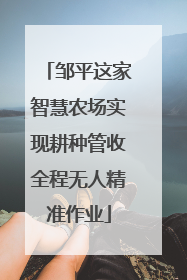邹平这家智慧农场实现耕种管收全程无人精准作业