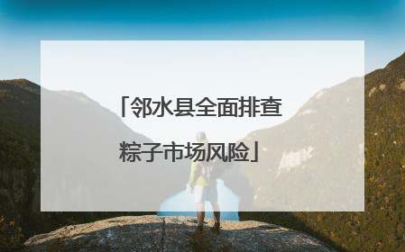 邻水县全面排查粽子市场风险