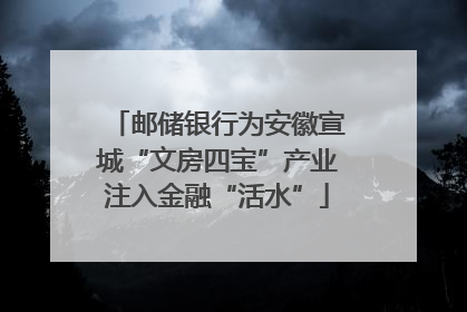 邮储银行为安徽宣城“文房四宝”产业注入金融“活水”
