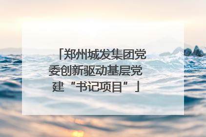 郑州城发集团党委创新驱动基层党建“书记项目”