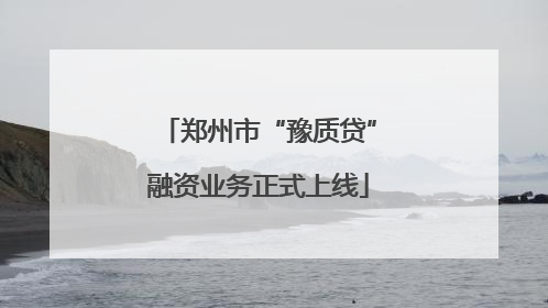 郑州市“豫质贷”融资业务正式上线