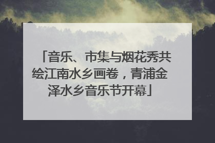 音乐、市集与烟花秀共绘江南水乡画卷，青浦金泽水乡音乐节开幕