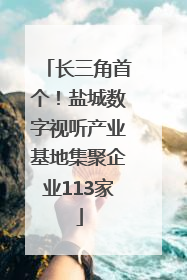 长三角首个！盐城数字视听产业基地集聚企业113家