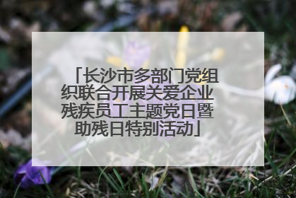 长沙市多部门党组织联合开展关爱企业残疾员工主题党日暨助残日特别活动