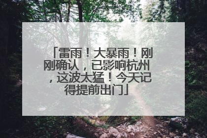 雷雨！大暴雨！刚刚确认，已影响杭州，这波太猛！今天记得提前出门