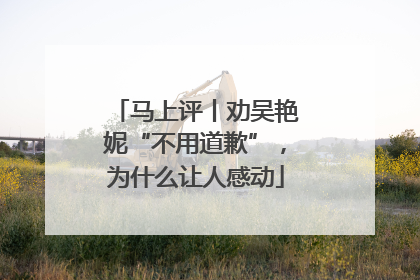 马上评丨劝吴艳妮“不用道歉”，为什么让人感动