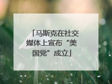 马斯克在社交媒体上宣布“美国党”成立