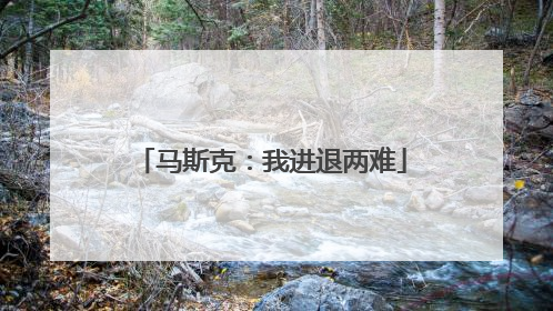 马斯克：我进退两难