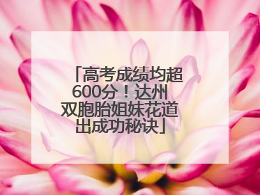 高考成绩均超600分！达州双胞胎姐妹花道出成功秘诀