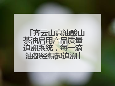 齐云山高油酸山茶油启用产品质量追溯系统，每一滴油都经得起追溯