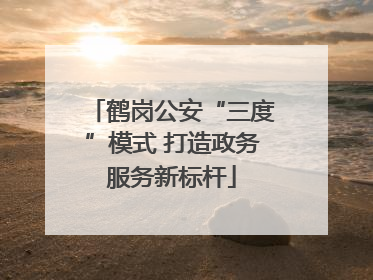 鹤岗公安“三度”模式 打造政务服务新标杆
