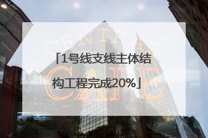 1号线支线主体结构工程完成20%