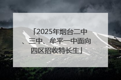2025年烟台二中、三中、牟平一中面向四区招收特长生